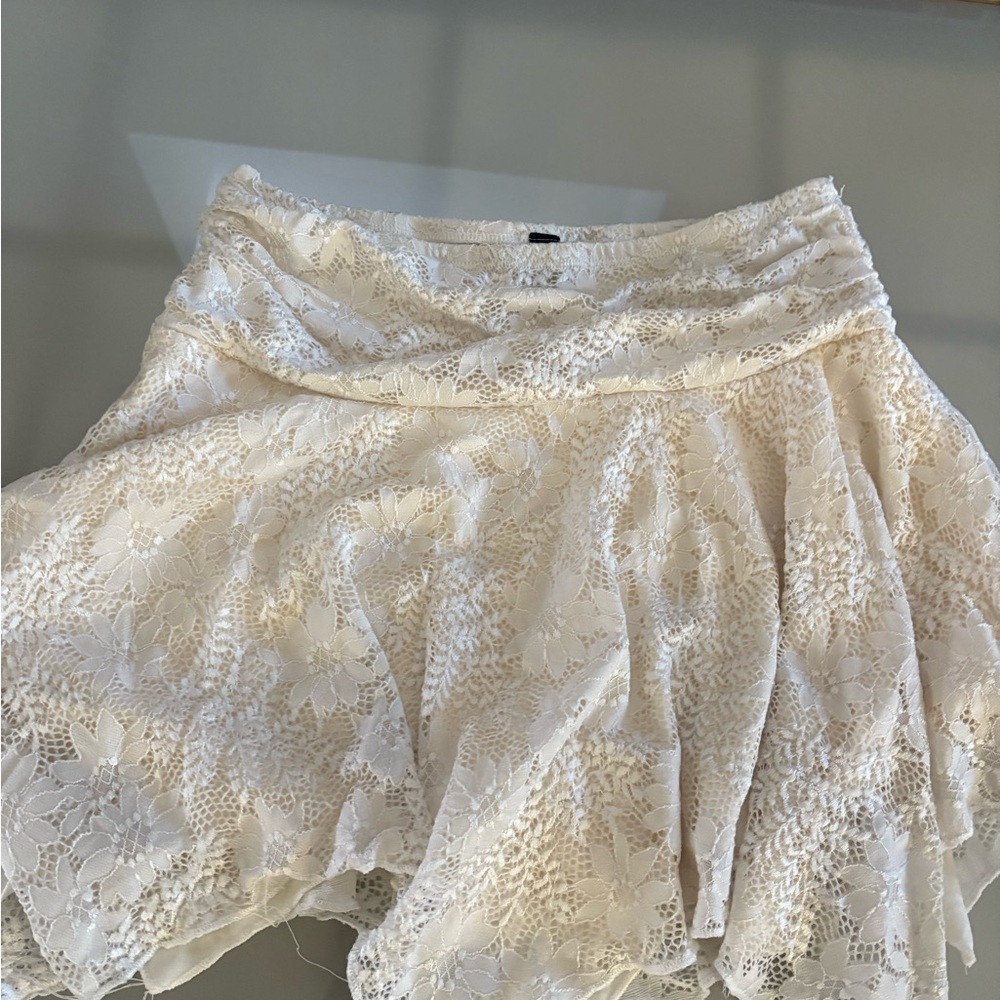 Windsor Cream Lace Mini Skirt